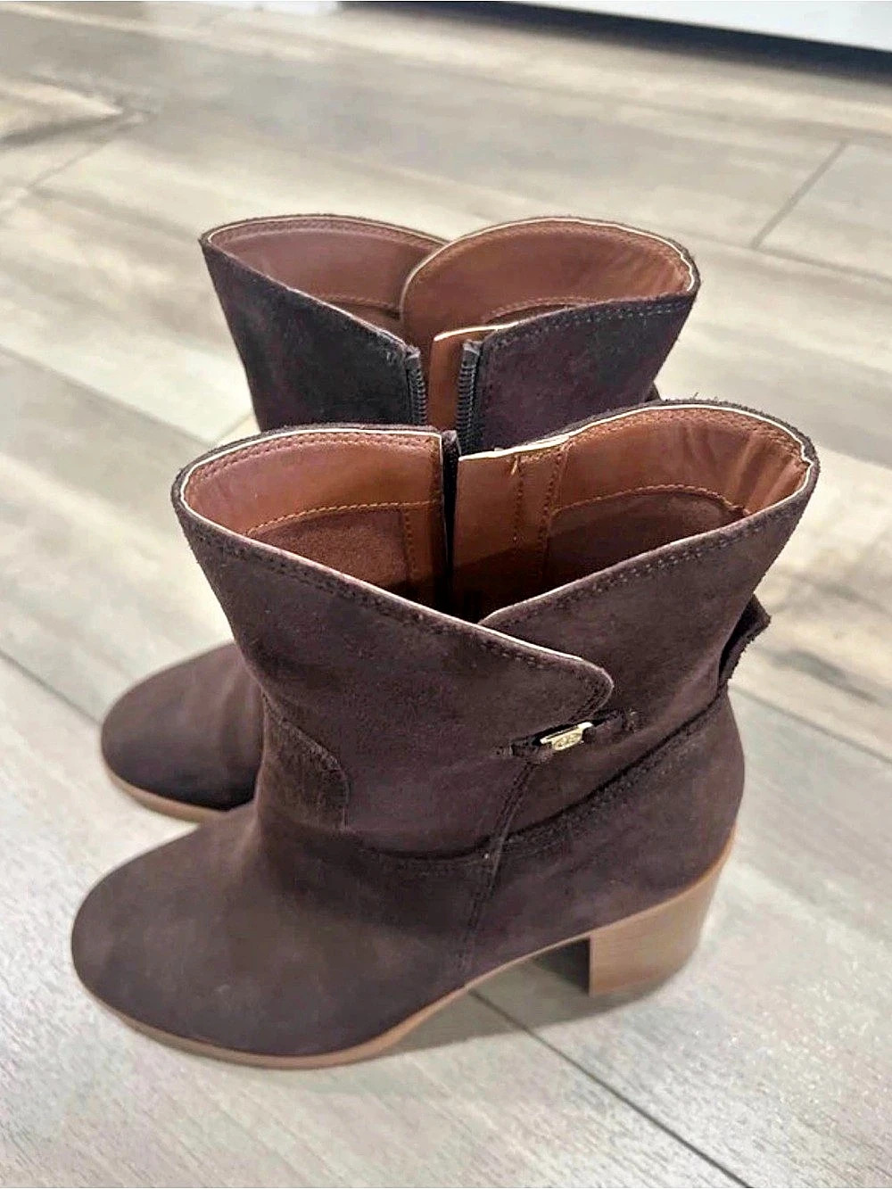 Giani Bernini Burgundy/Brown Heeled Ankle Boots